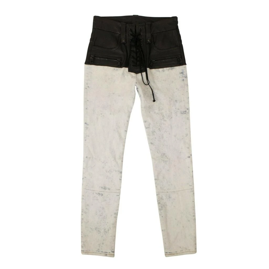 Unravel Project Leather Corset Jeans - Black 1