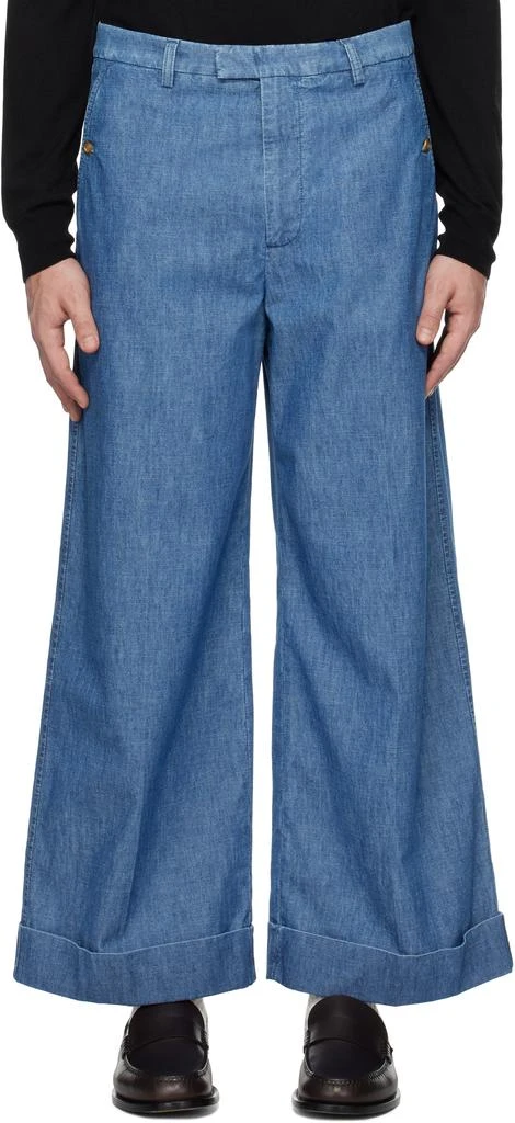 Valentino Blue Rolled Cuff Jeans 1