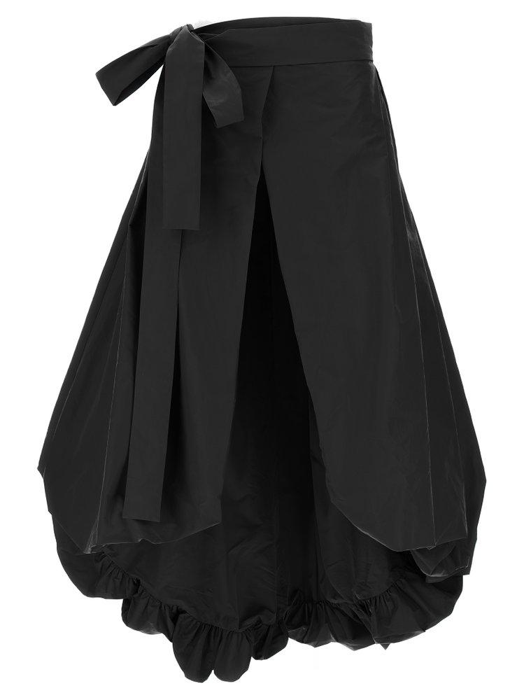 PINKO Pinko Bow-Detailed Wide Taffeta Skirt