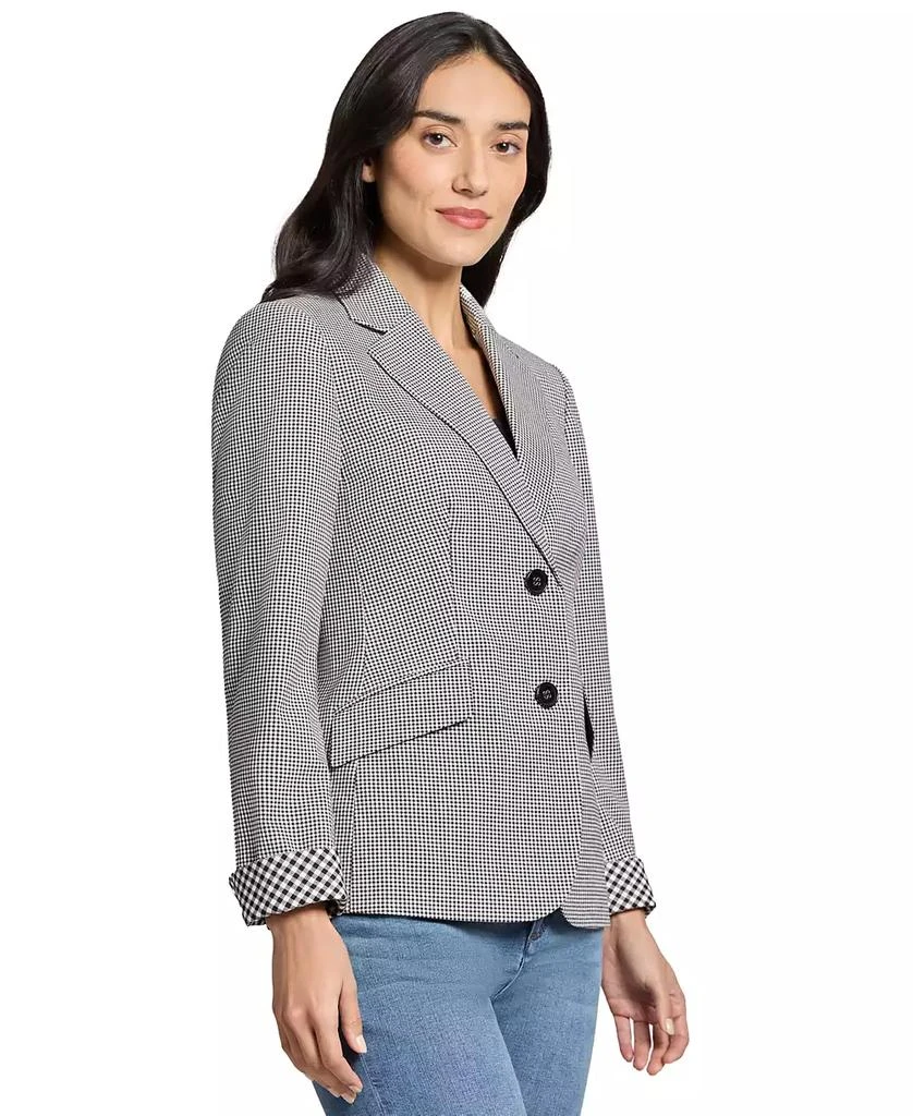 JONES NEW YORK Women's Notched-Collar Gingham Blazer Jacket 3