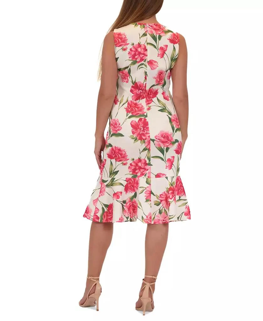 Donna Ricco Women's Floral-Print Flounce-Hem Sheath Dress 3