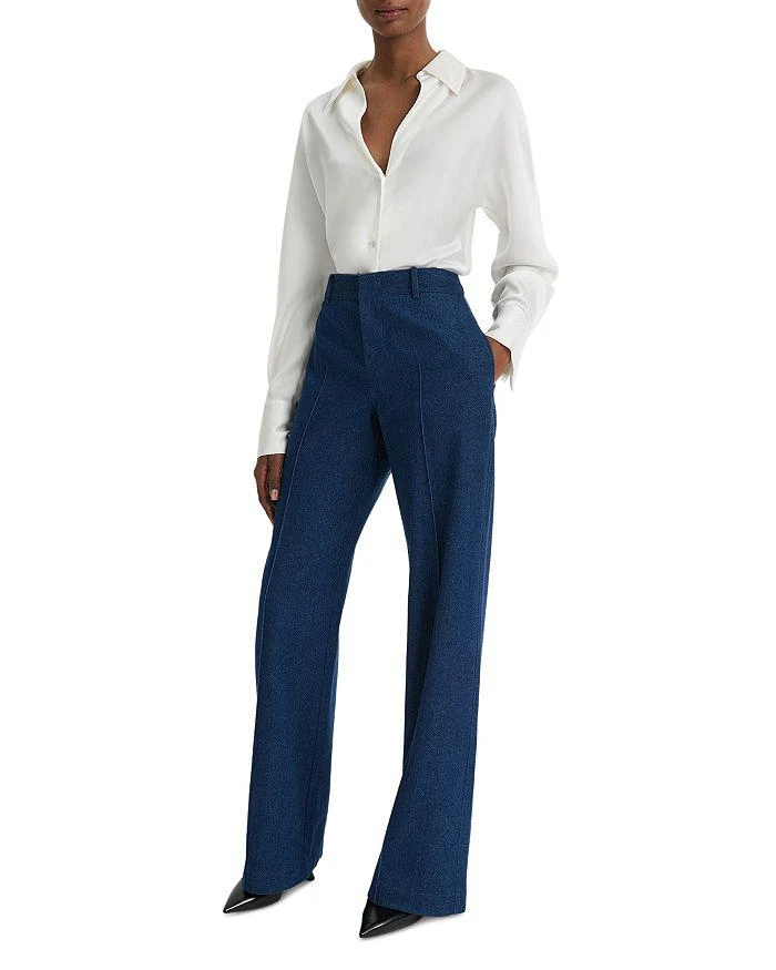 Vince Pintuck Twill Wide Leg Trousers 2