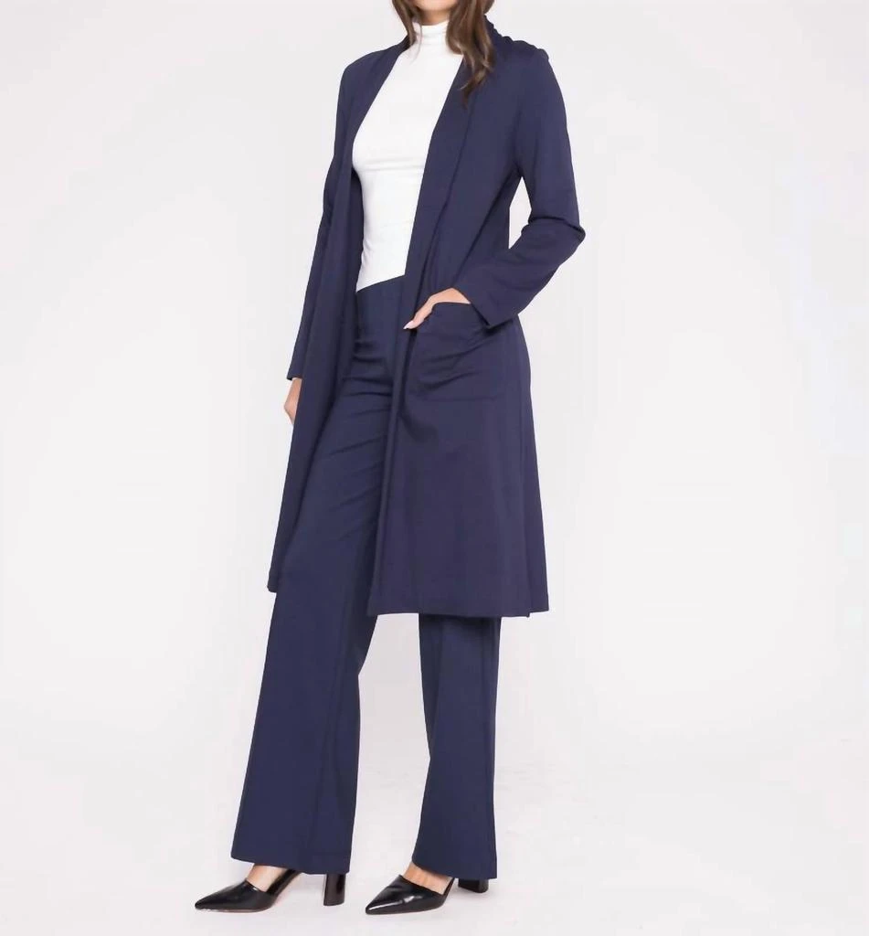 RIPLEY RADER Ponte Knit Smoking Jacket In Navy 2