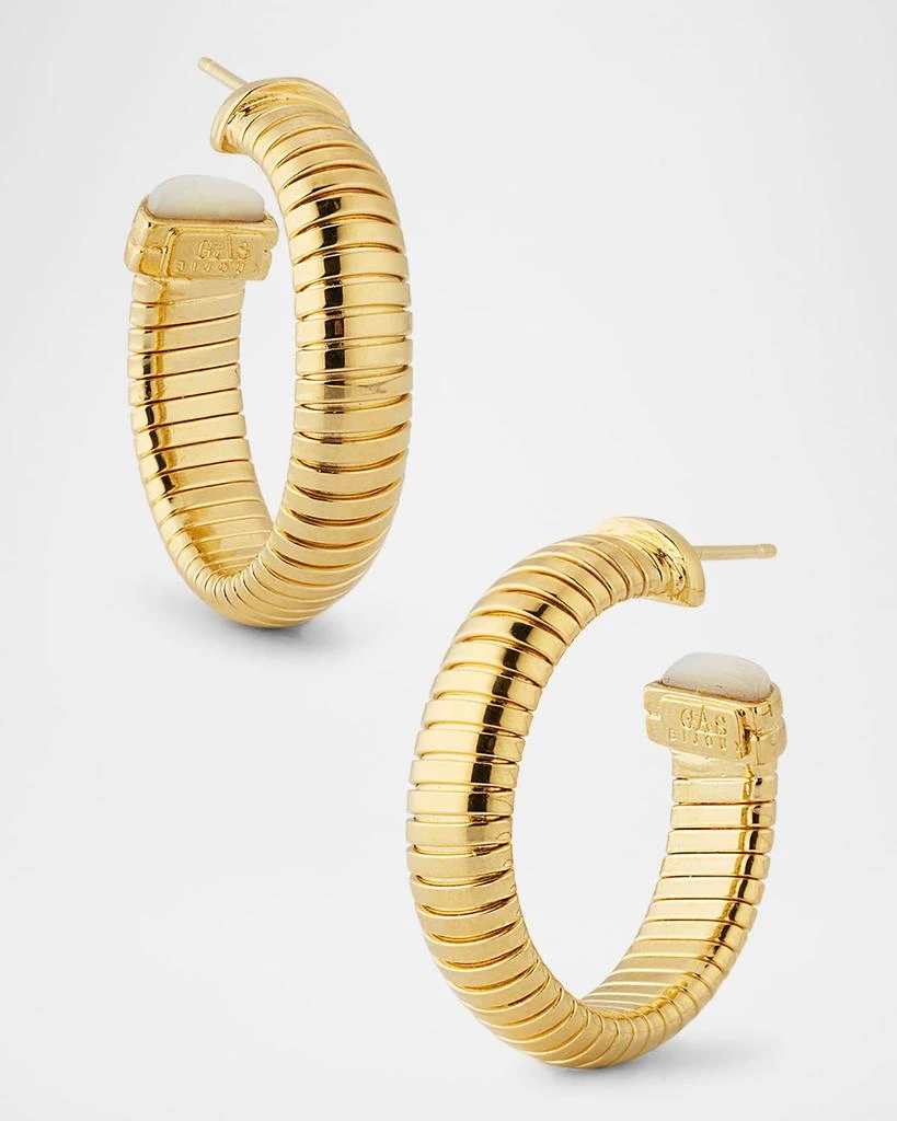 GAS Bijoux Antigone Mother-of-Pearl Cabochon Hoop Earrings 1