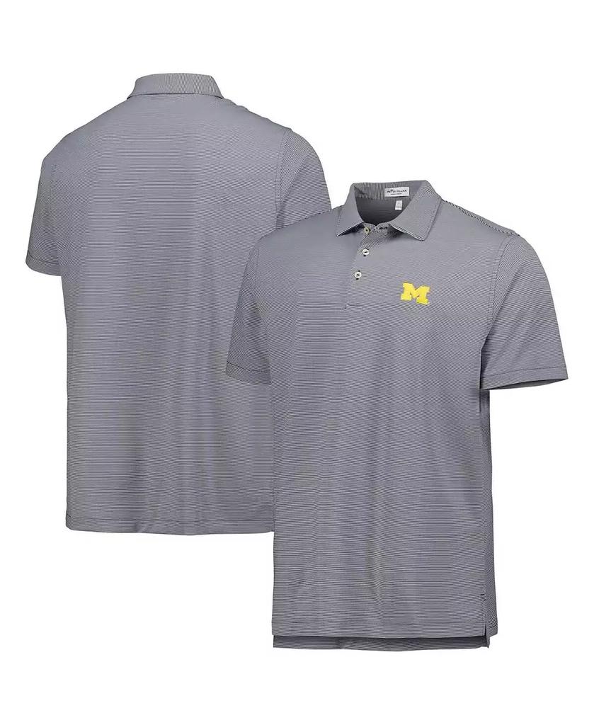Peter Millar Men's Navy Michigan Wolverines Jubilee Striped Performance Jersey Polo Shirt