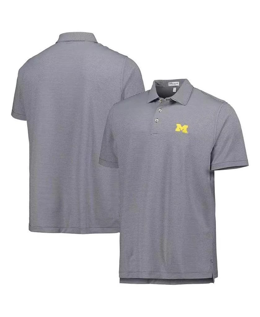 Peter Millar Men's Navy Michigan Wolverines Jubilee Striped Performance Jersey Polo Shirt 1