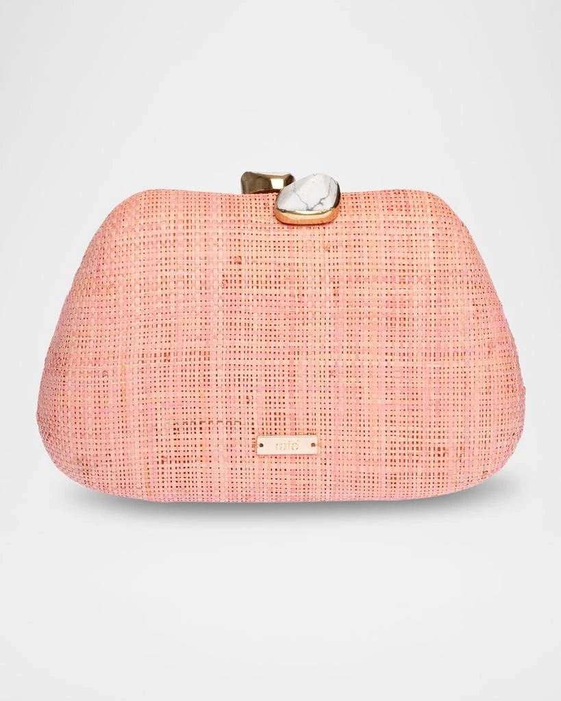Rafe Tamu Flower Raffia Clutch Bag 3
