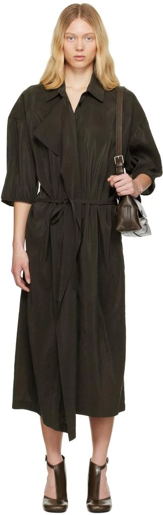 lemaire asymmetrical shirt dress Asymmetrical Shirt Dress in Aluminium main image 0