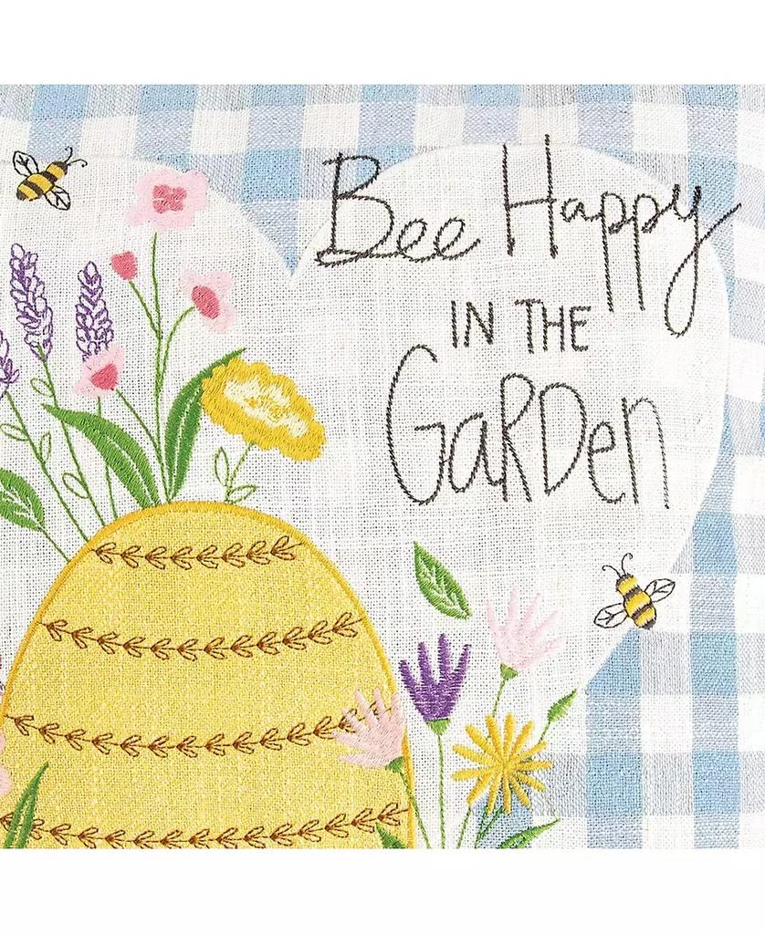 C&F Home Bee Happy In Blue Embroidered Accent Throw Pillow 3