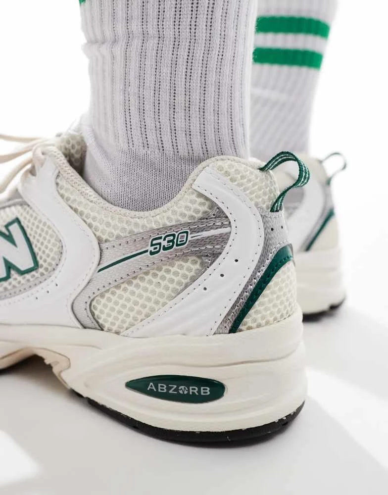 New Balance New Balance 530 trainers in white & green 5