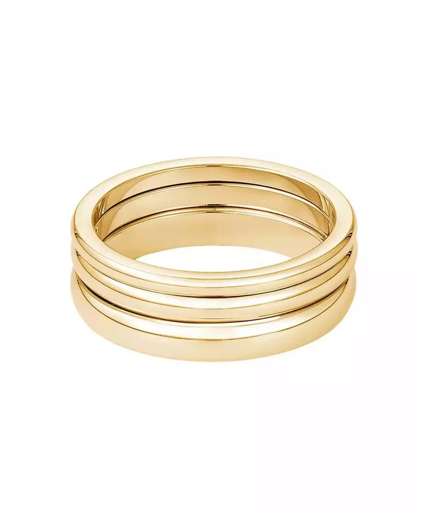 ADORNIA Tarnish Resistant Gold Stacking Band Ring Set 2