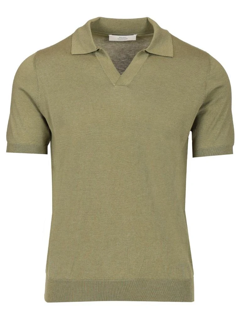 mauro ottaviani Mauro Ottaviani Split Neck Knitted Polo Shirt from Cettire
