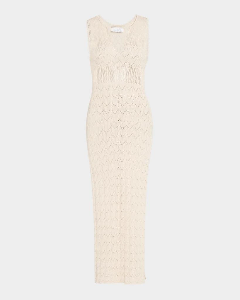 VANESSA BRUNO Elka Sleeveless Pointelle-Knit Midi Dress 1