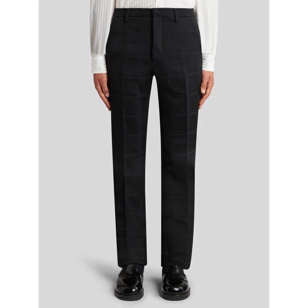 ETRO TONAL CHECK WOOL TROUSERS 2