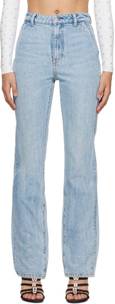 Alexander Wang Blue Fly High-Rise Slimstacked Jeans