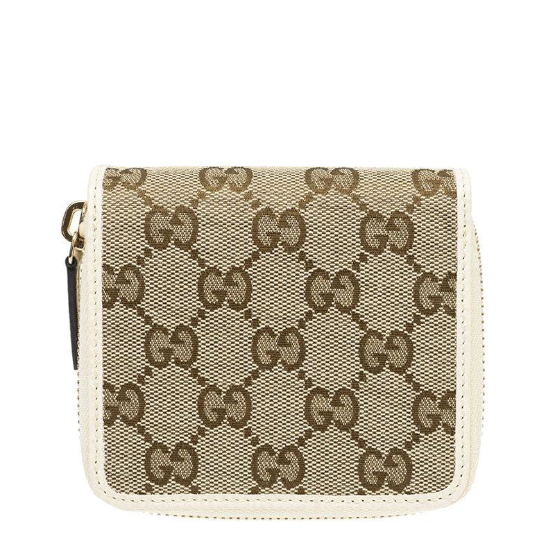 Gucci Gucci White Wallet Women Original GG Fabric and Leather Mod. 346056 KY9LG 9780