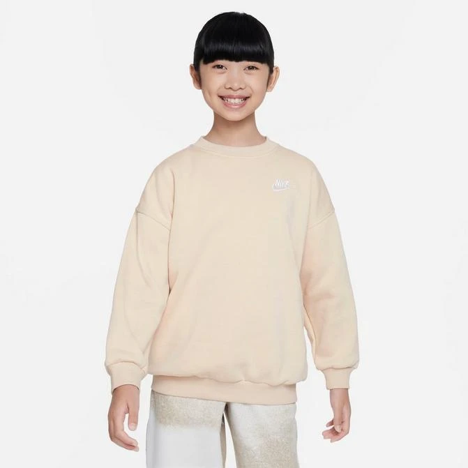 NIKE Girls' Nike Sportswear Club Fleece Oversized Sweatshirt 1