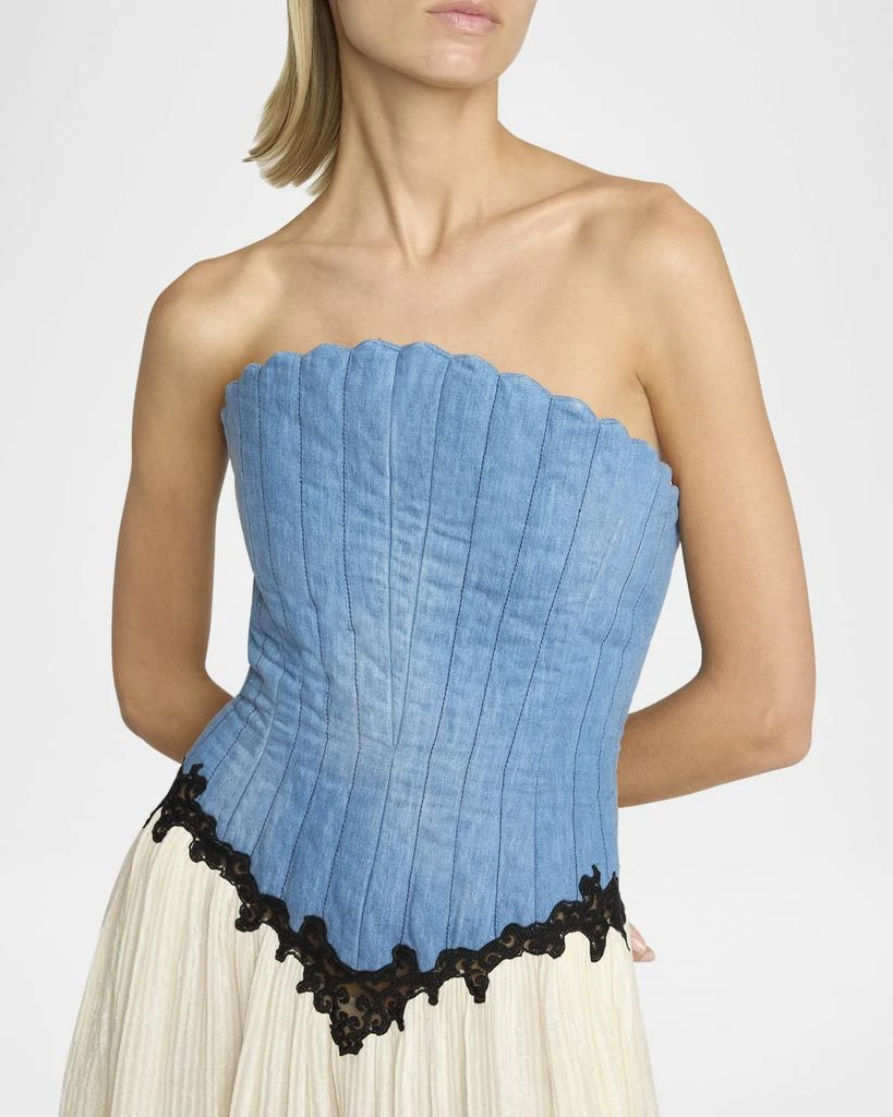 chinese dress ladies Klesis Cyrus Denim Ruffle Dress Denim / Medium