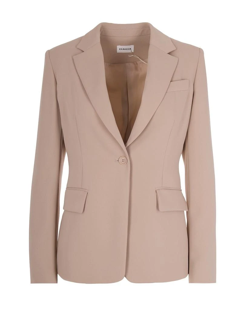 P.A.R.O.S.H. Beige Single-Breasted Blazer