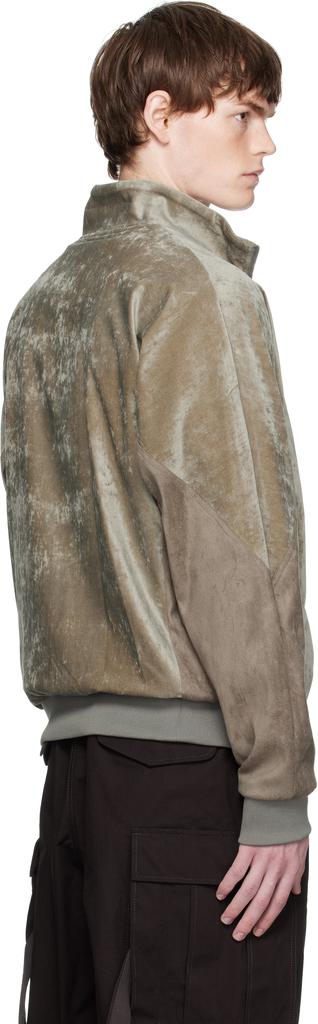 Shop Khaki Velvet Track Jacket on Sale at BeyondStyle – Get 60