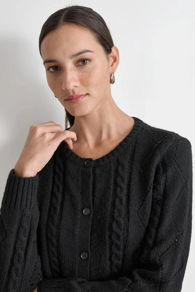 DKNY DIAMOND POINTELLE CARDIGAN 4