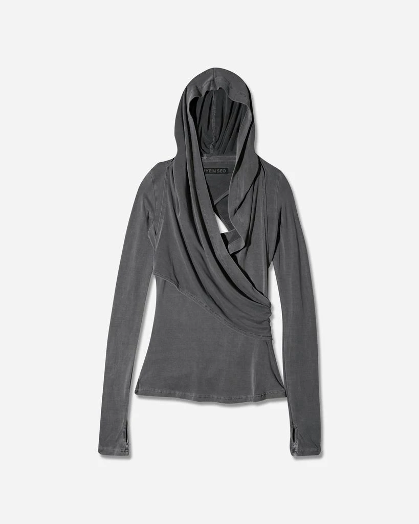 Hyein Seo Women's Hooded Jersey Top Charcoal 1