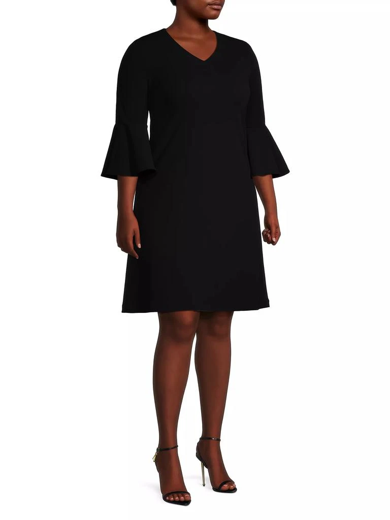 Ming Wang Plus Size Deco Crepe Dress 4