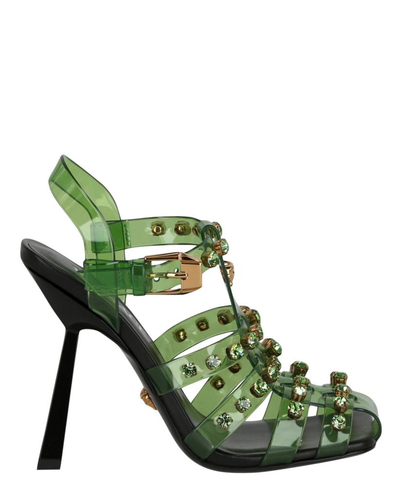 Versace Medusa Embellished Cage Sandals