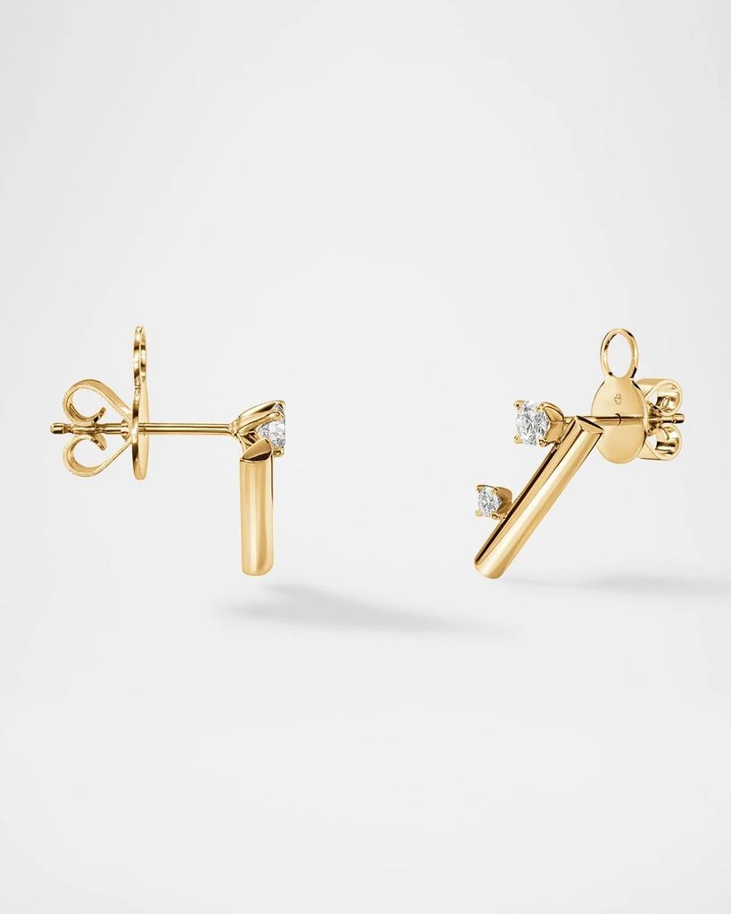 Hearts On Fire 18K Yellow Gold Barre Floating Diamond Climber Earrings 3