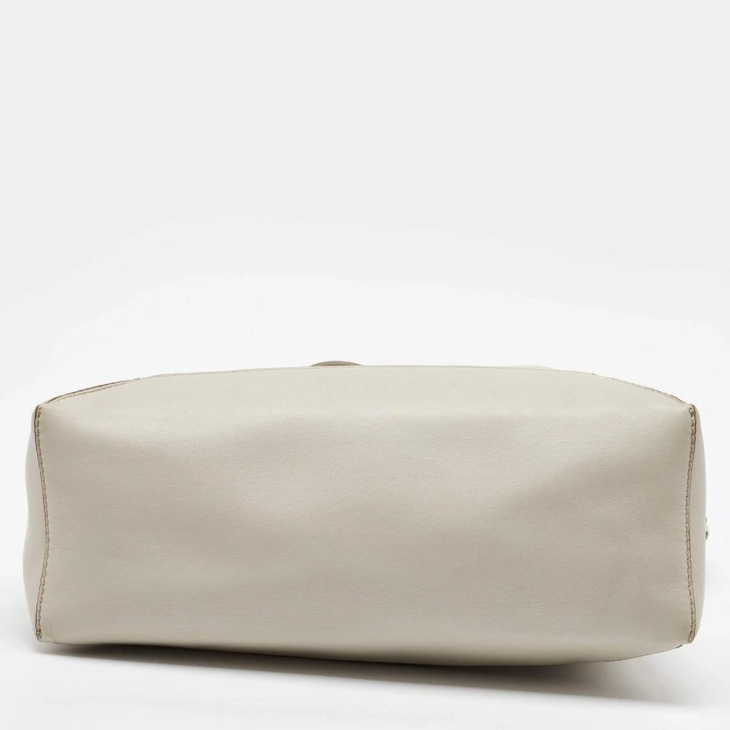 Stella McCartney Stella McCartney Light Grey Faux Leather Medium Braided Handle Hobo 6