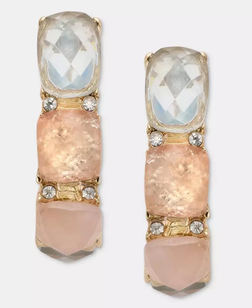 Anne Klein Small Crystal 
Stone Huggie Hoop Earrings, 1"