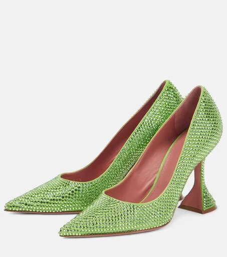 Amina Muaddi Ami embellished leather pumps 5