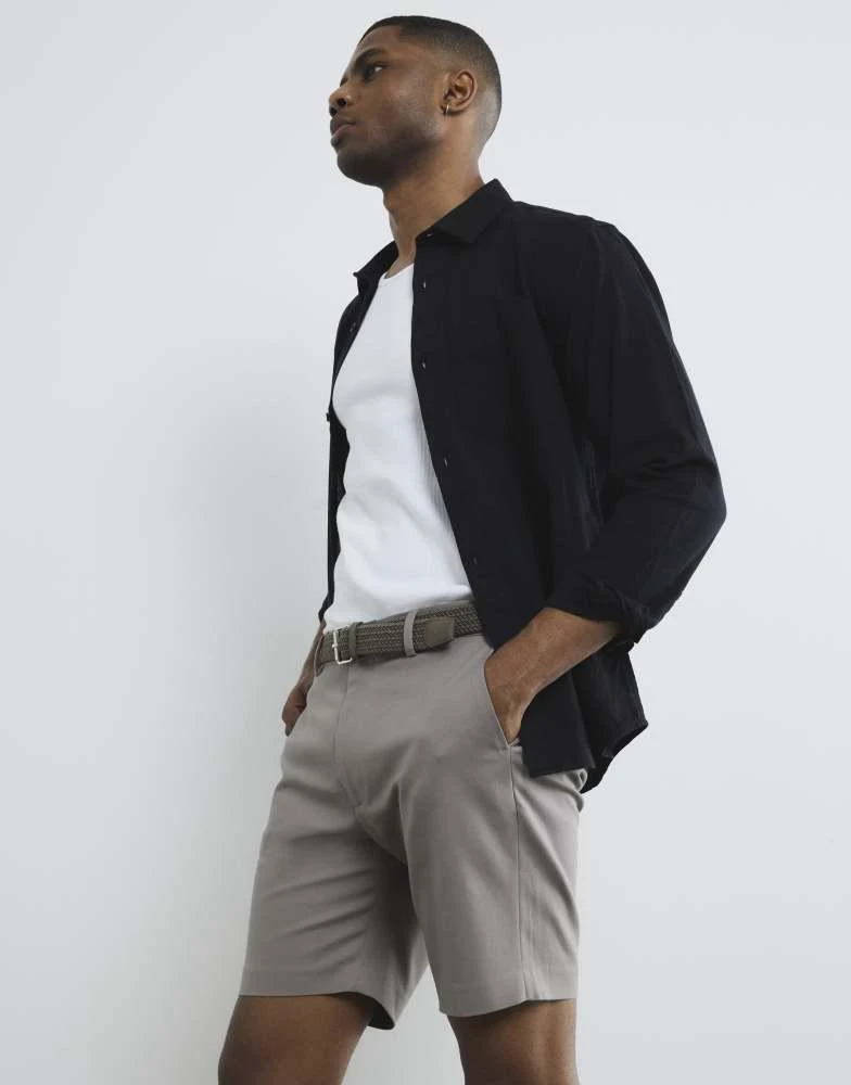 River Island River Island Slim fit belted chino shorts in pink - dark 4