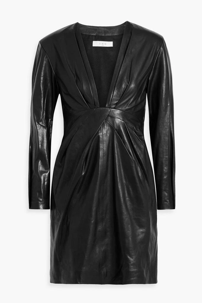 IRO Enali draped leather mini dress 1