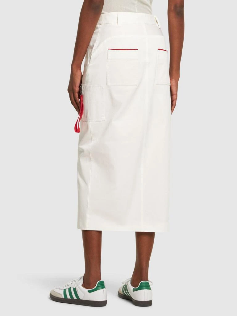 FERRARI Buttoned Cotton Midi Skirt 2