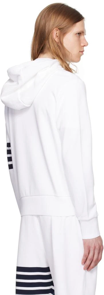 Thom Browne White Classic Loopback 4-Bar Zip Up Hoodie 3