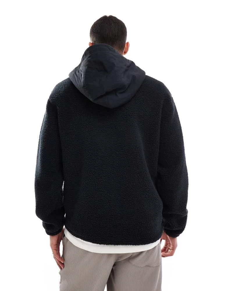 Jordan Jordan Flight sherpa half zip hoodie in black 3