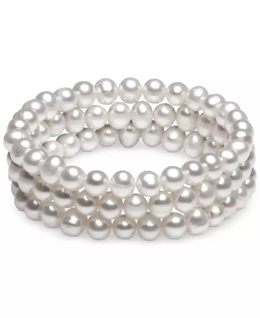 Macy
s 3-Pc. Set White Cultured Freshwater Pearl (6-1/2 mm) Stretch Bracelets (Also in White/Gray/Peacock 
White/Pink Gray)