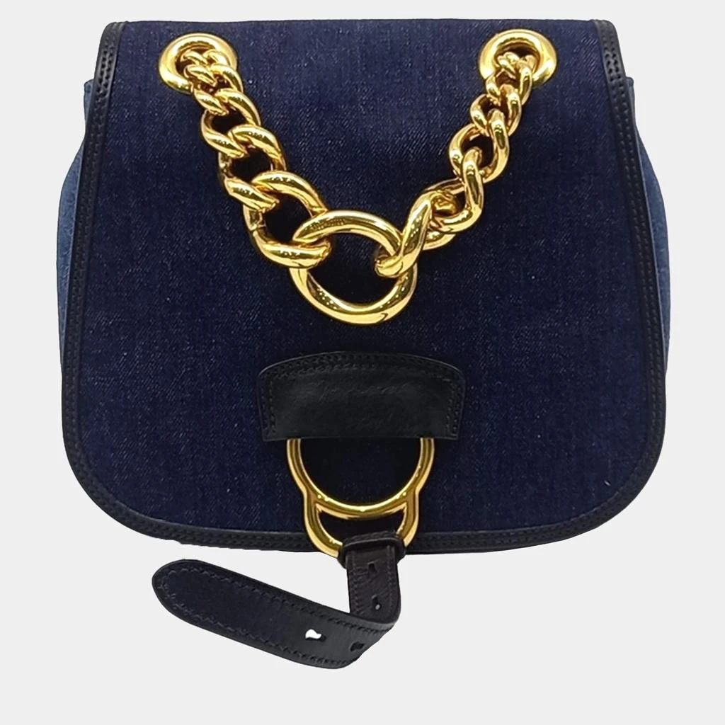 Miu Miu Miu Miu Blue Denim Denim Shoulder  Bag 1
