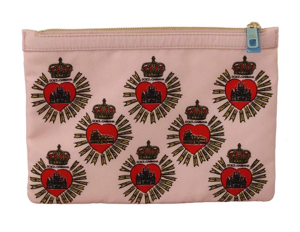Dolce & Gabbana Dolce & Gabbana Clutch Pink D&G Logo Devotion Heart Nylon Pouch Wallet 3