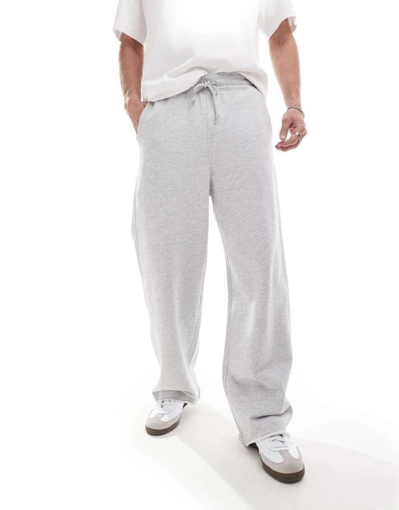 Weekday Weekday Astro wide leg joggers in grey melange 3