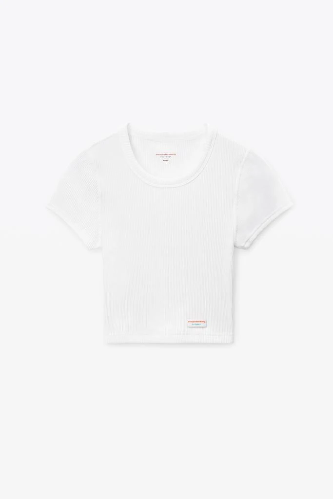 Alexander Wang Cropped Short-Sleeve Tee in Ribbed Cotton Jersey 2
