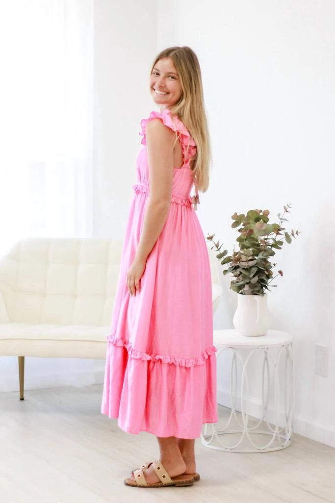 Blu Pepper Blu Pepper - Ruffle Maxi Dress - Hot Pink - 2x Blu Pepper Blu Pepper - Ruffle Maxi Dress - Hot Pink - 2x
