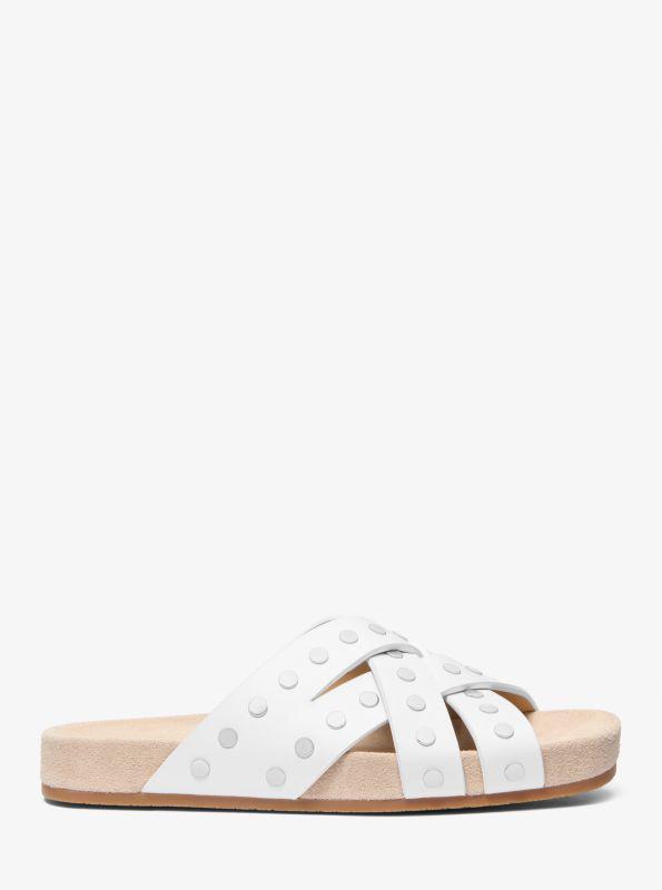 Michael Kors Irene Studded Leather Flat Sandal