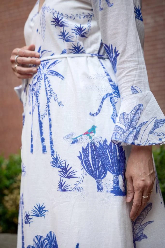 Nibi - Rhode Wrap Maxi Dress  On Sale Now with Up to 52% Off | Discover  Exclusive Deals & Savings at BeyondStyle  Authentic NIBI women > dresses >  maxi|nibi-rhode-wrap-maxi-dress-sahara-print|blue|clothing|cotton|dresses| maxi|patterned|women with