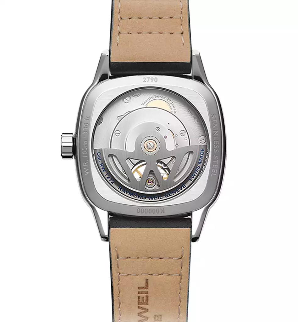 Raymond Weil Men's Swiss Automatic Freelancer Black Leather Strap Watch 40mm