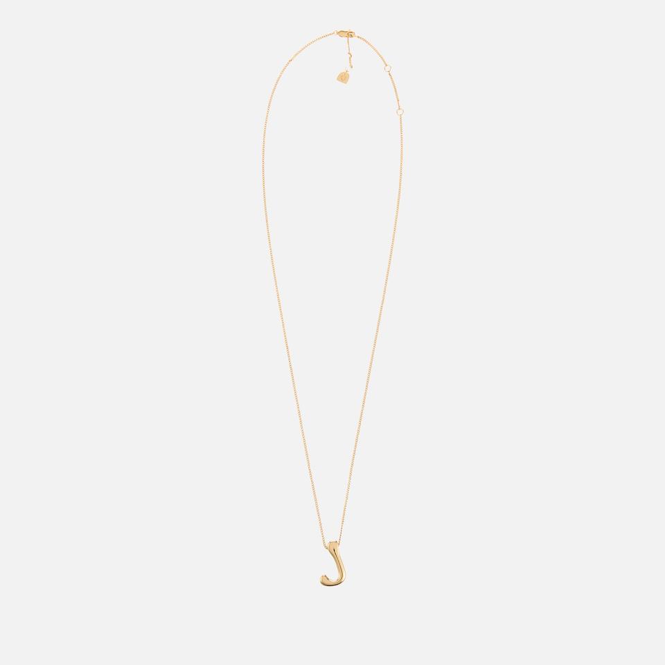 ASTRID & MIYU Astrid & Miyu Initial Bold 18K Gold-Plated Necklace