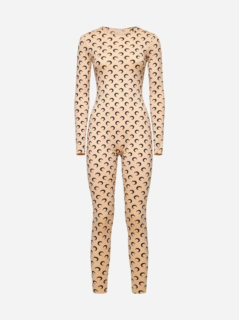 MARINE SERRE Beige jersey Moon catsuit 1