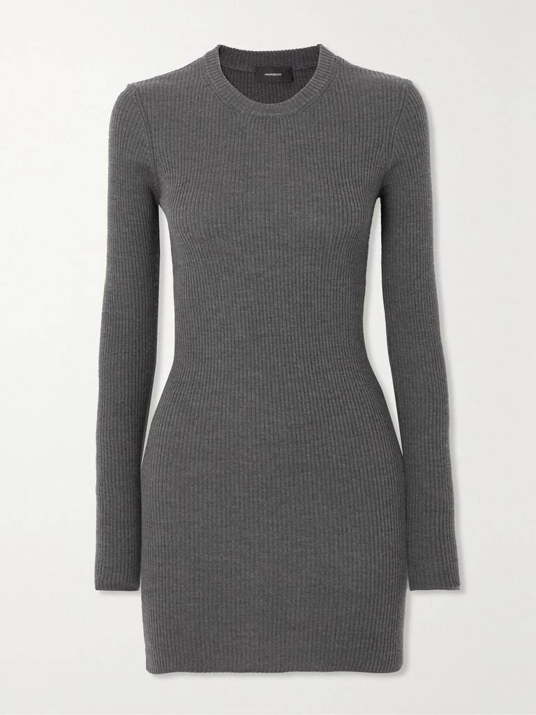 WARDROBE.NYC Off-shoulder ribbed-knit midi dress - Dresses