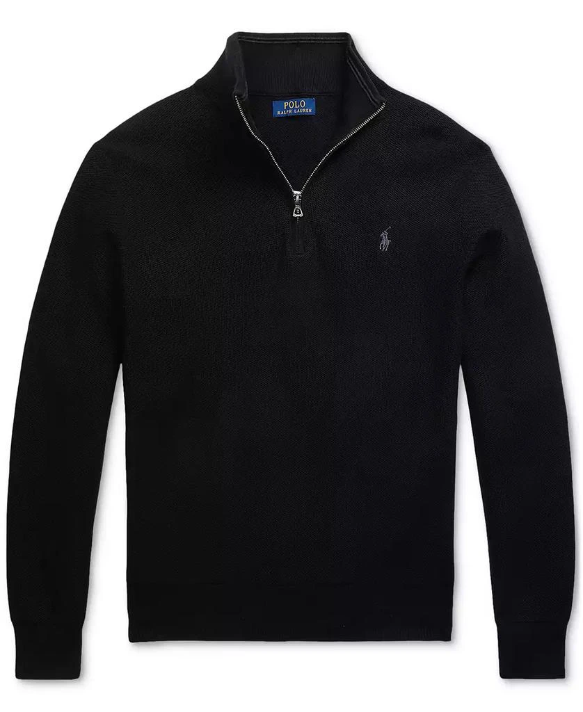 Ralph Lauren Men
s Mesh-Knit Cotton Quarter-Zip Sweater 5